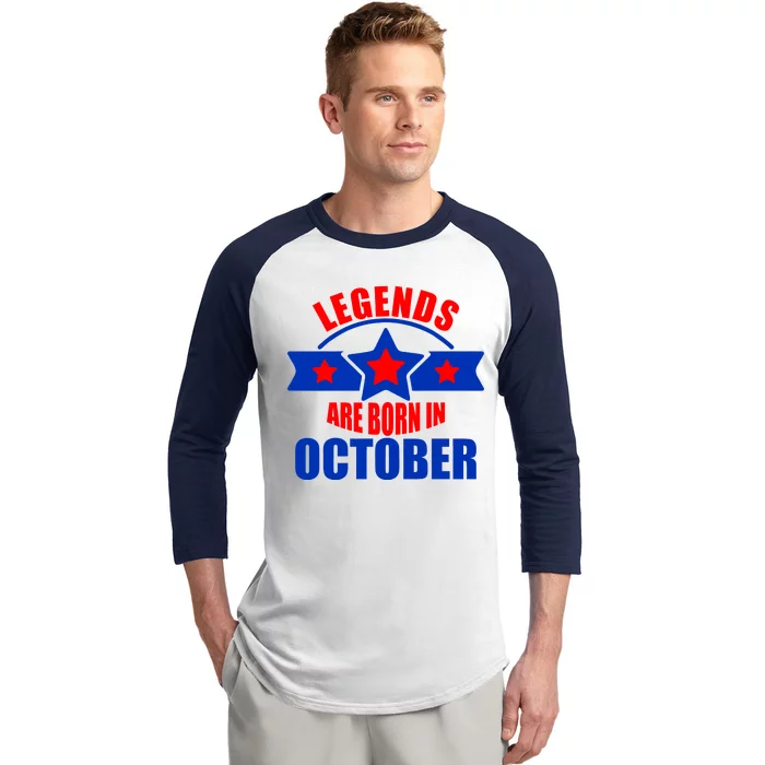 Legends Are Born in October Stars Baseball Sleeve Shirt