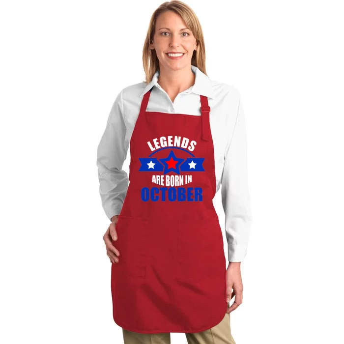 Legends Are Born in October Stars Full-Length Apron With Pocket