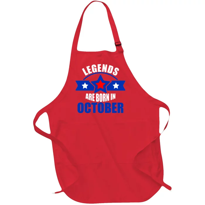 Legends Are Born in October Stars Full-Length Apron With Pocket