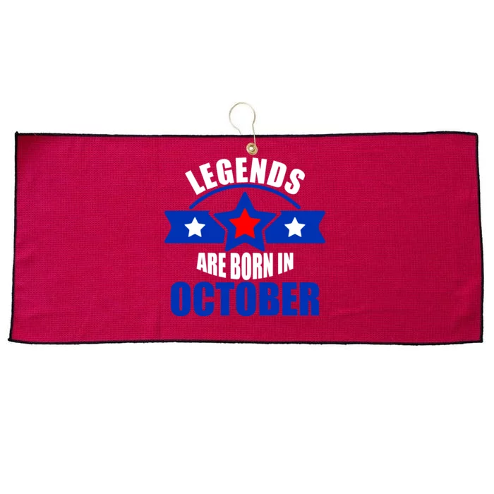 Legends Are Born in October Stars Large Microfiber Waffle Golf Towel