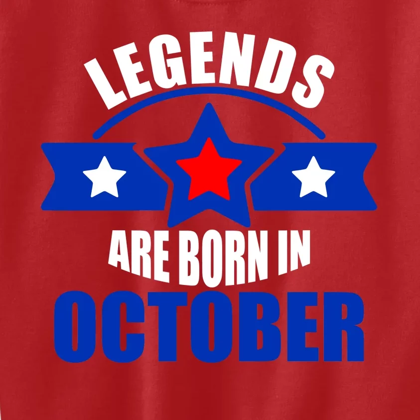 Legends Are Born in October Stars Kids Sweatshirt