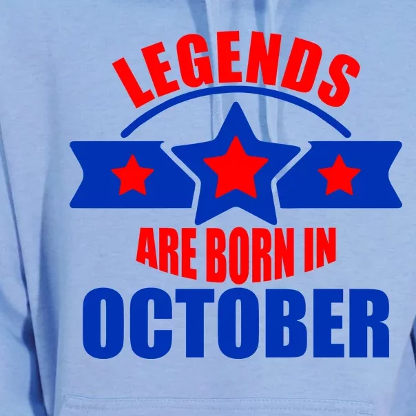 Legends Are Born in October Stars Unisex Surf Hoodie