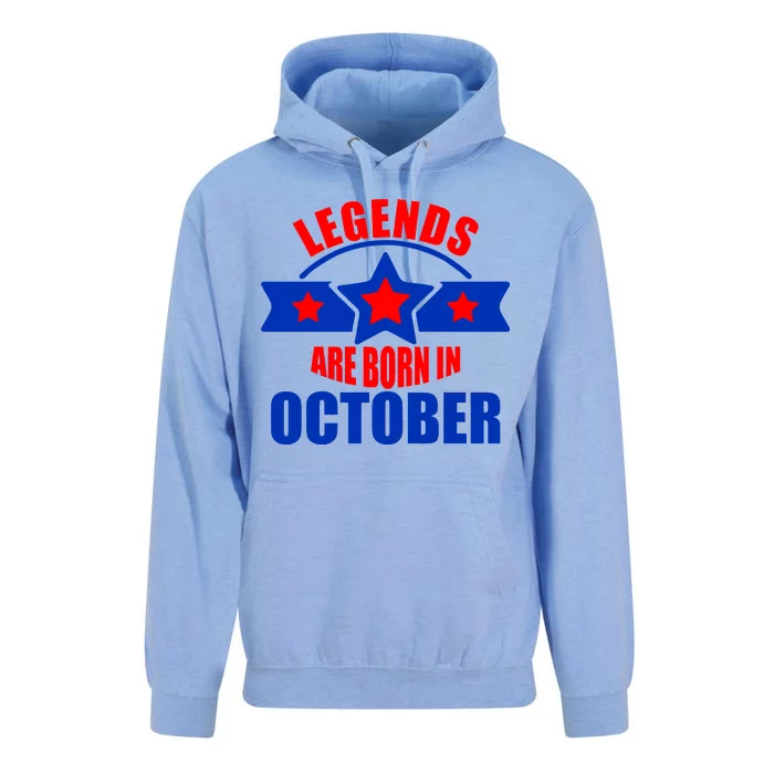 Legends Are Born in October Stars Unisex Surf Hoodie