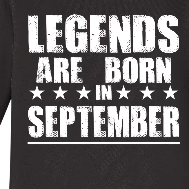 Legends Are Born In September Birthday Baby Long Sleeve Bodysuit