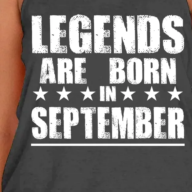 Legends Are Born In September Birthday Women's Knotted Racerback Tank