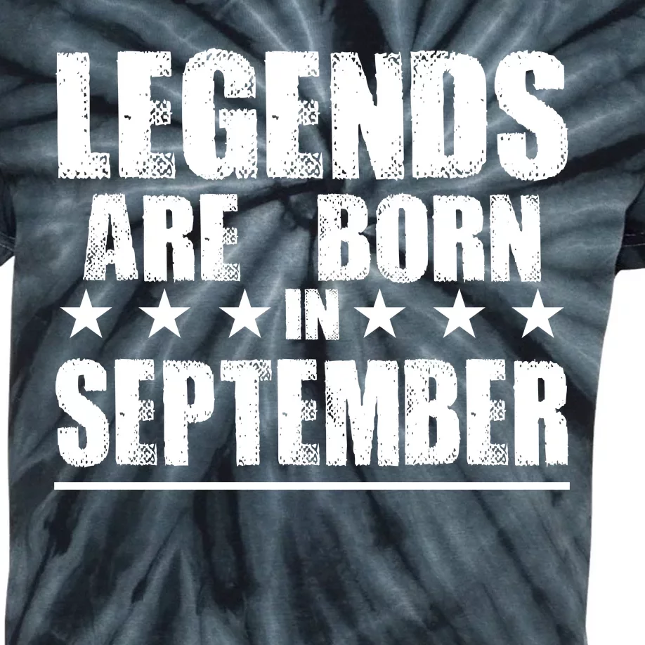 Legends Are Born In September Birthday Kids Tie-Dye T-Shirt