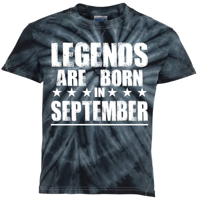 Legends Are Born In September Birthday Kids Tie-Dye T-Shirt