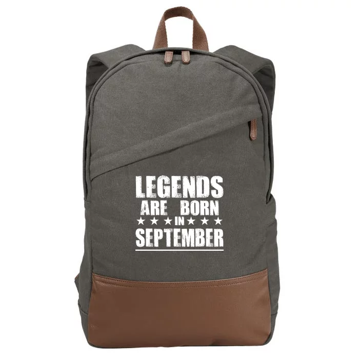 Legends Are Born In September Birthday Cotton Canvas Backpack