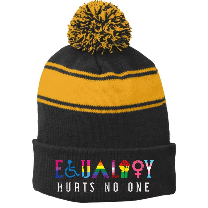 Lgbt Equality Hurts No One Pride Human Rights Stripe Pom Pom Beanie