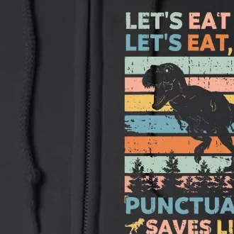 Lets Eat Kids Punctuation Saves Lives Funny Grammar Dino Full Zip Hoodie