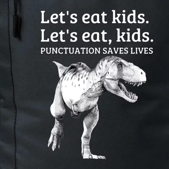 Lets Eat Kids Funny Punctuation Saves Lives Grammar Gift Daily Commute Backpack