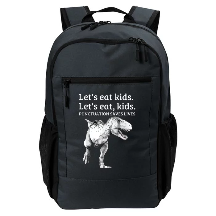 Lets Eat Kids Funny Punctuation Saves Lives Grammar Gift Daily Commute Backpack