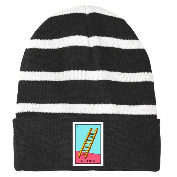 La Escalera Lottery Gift The Ladder Card Mexican Lottery Striped Beanie with Solid Band