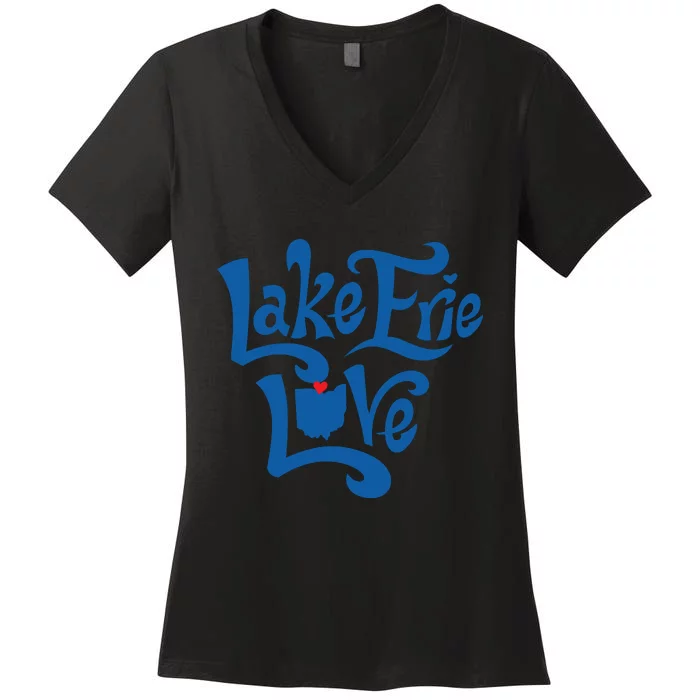 Lake Erie Love Women's V-Neck T-Shirt