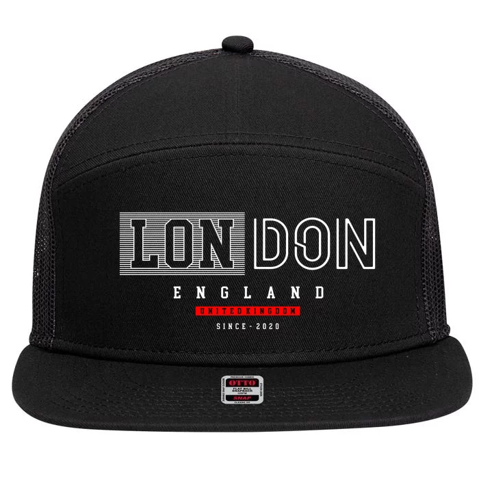 London England 7 Panel Mesh Trucker Snapback Hat