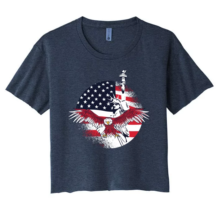 Liberty Eagle Women's Crop Top Tee