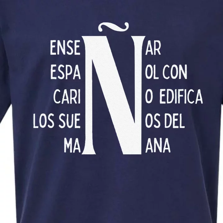 Letra EñE Letter ñ Positive Message For Spanish Teachers Sueded Cloud Jersey T-Shirt