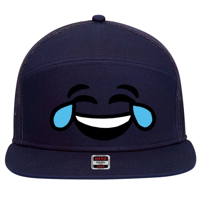 Laugh Emoji 7 Panel Mesh Trucker Snapback Hat