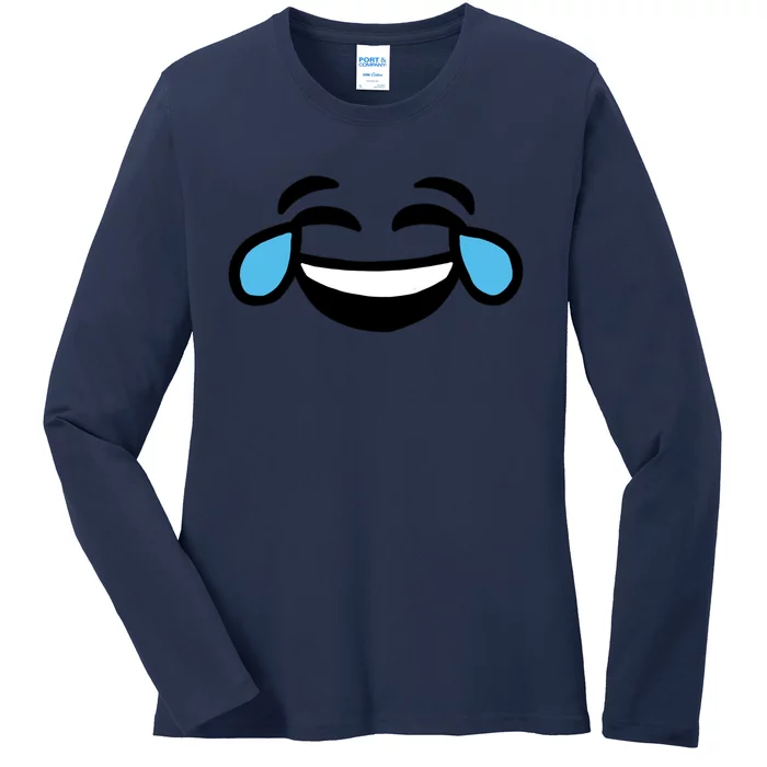 Laugh Emoji Ladies Long Sleeve Shirt