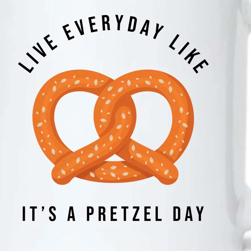 Live Everyday Like It's Pretzel Day Black Color Changing Mug