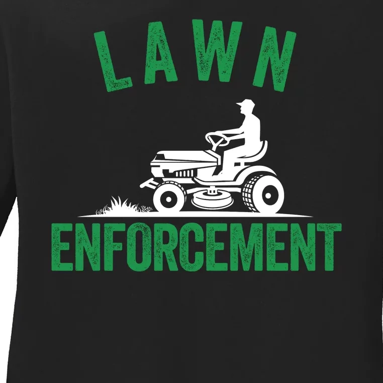 Lawn Enforcement Lawn Aficionado Lawn Care Lover Lawn Pride Lawncare Yardwork Ladies Long Sleeve Shirt