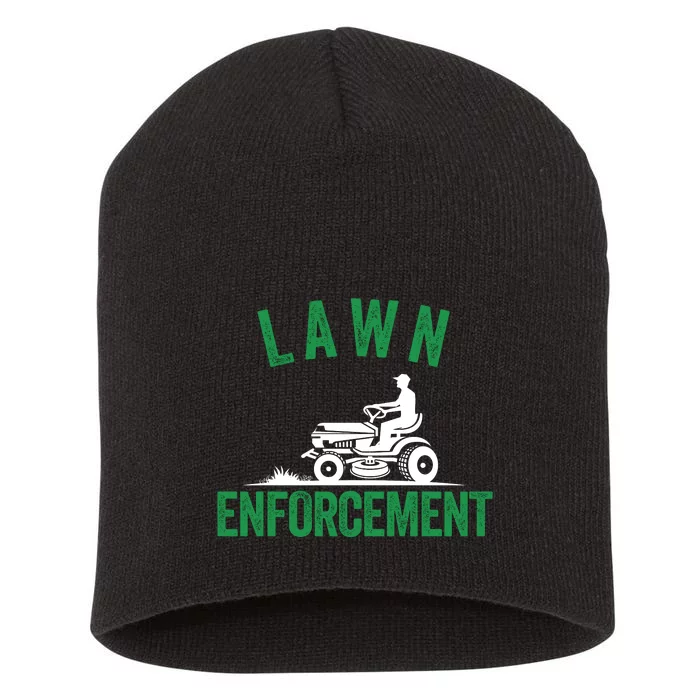 Lawn Enforcement Lawn Aficionado Lawn Care Lover Lawn Pride Lawncare Yardwork Short Acrylic Beanie