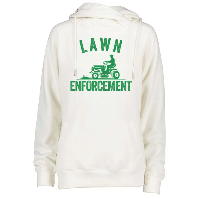 Lawn Enforcement Lawn Aficionado Lawncare Yardwork Lawn Care Lover Lawn Pride Womens Funnel Neck Pullover Hood