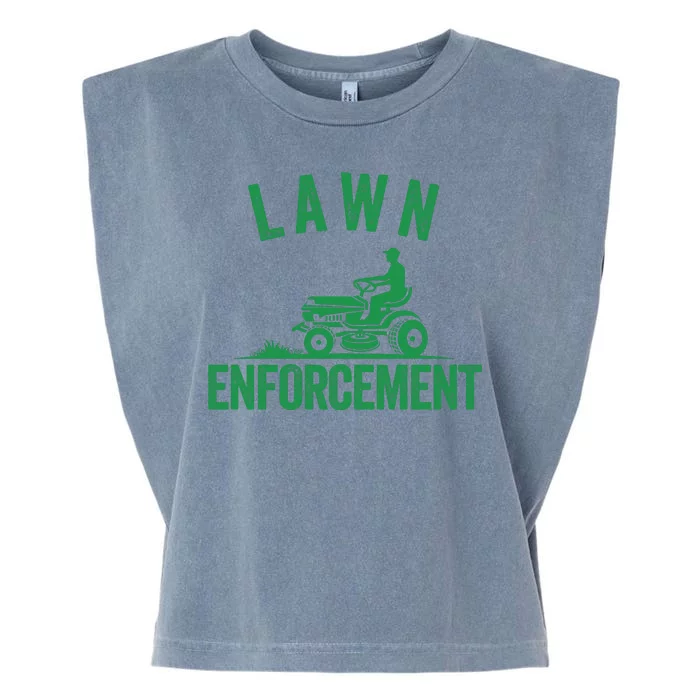 Lawn Enforcement Lawn Aficionado Lawncare Yardwork Lawn Care Lover Lawn Pride Garment-Dyed Women's Muscle Tee