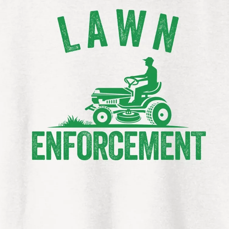 Lawn Enforcement Lawn Aficionado Lawncare Yardwork Lawn Care Lover Lawn Pride Women's Crop Top Tee