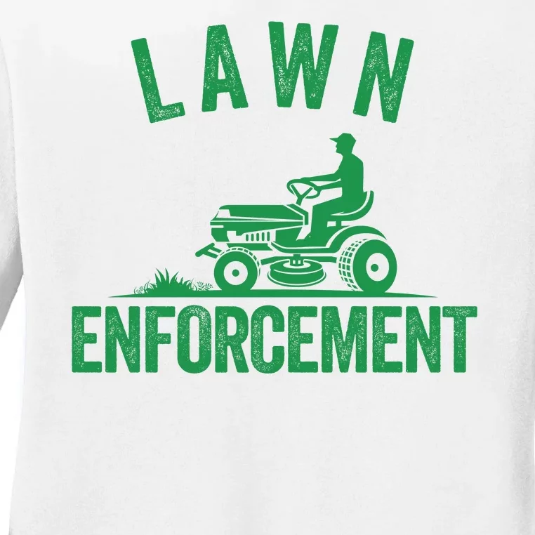 Lawn Enforcement Lawn Aficionado Lawncare Yardwork Lawn Care Lover Lawn Pride Ladies Long Sleeve Shirt