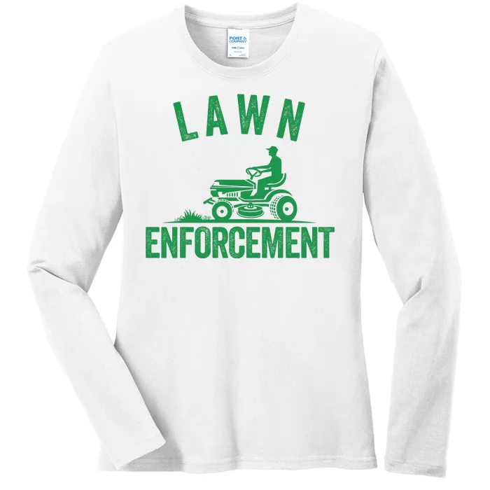 Lawn Enforcement Lawn Aficionado Lawncare Yardwork Lawn Care Lover Lawn Pride Ladies Long Sleeve Shirt