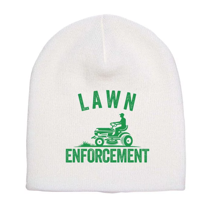 Lawn Enforcement Lawn Aficionado Lawncare Yardwork Lawn Care Lover Lawn Pride Short Acrylic Beanie