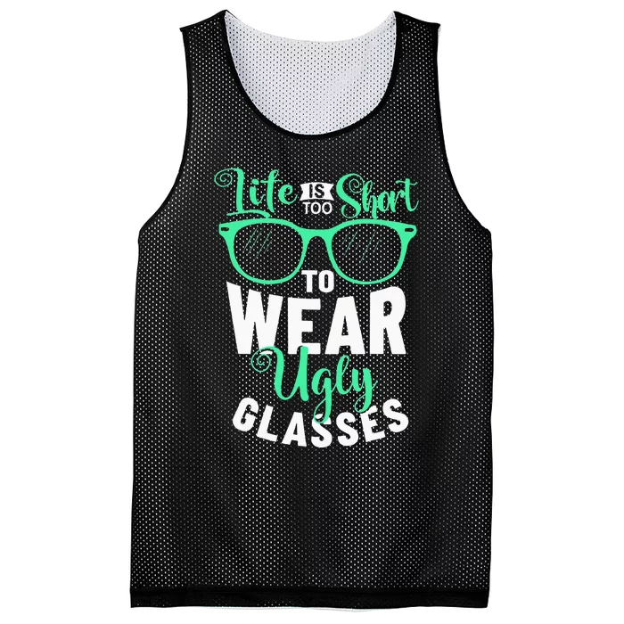 Lens Expert Life Is Too Short To Wear Ugly Glasses Optician Mesh Reversible Basketball Jersey Tank