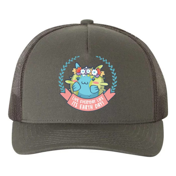 Live Everyday Like It's Earth Day Cute Yupoong Adult 5-Panel Trucker Hat