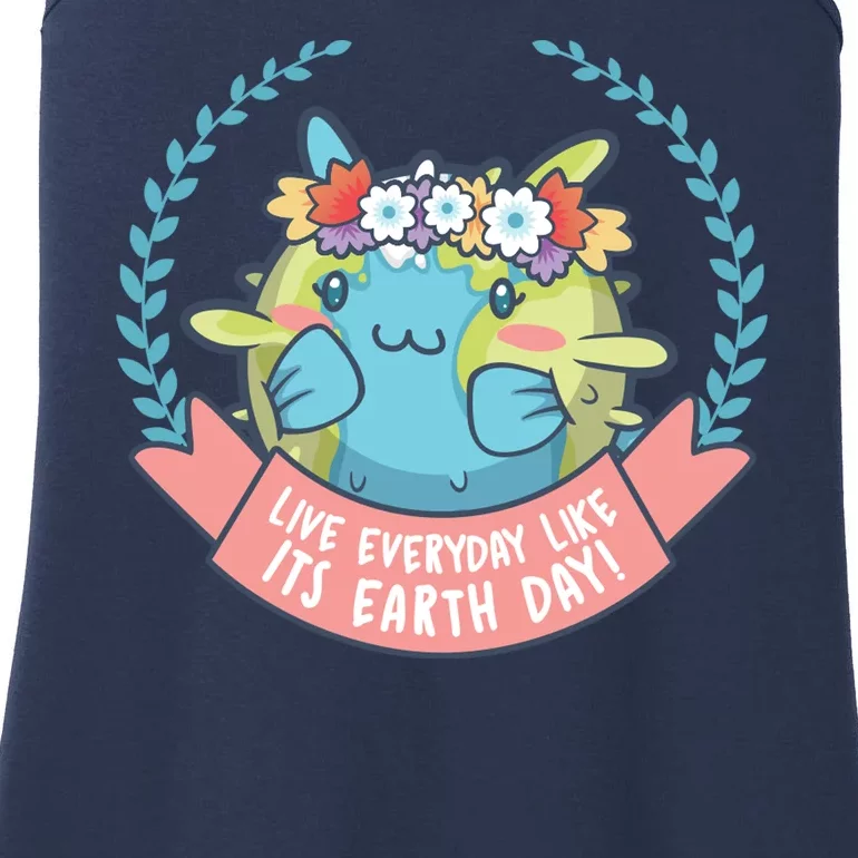 Live Everyday Like It's Earth Day Cute Ladies Essential Tank