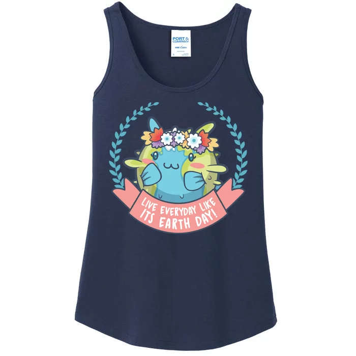 Live Everyday Like It's Earth Day Cute Ladies Essential Tank