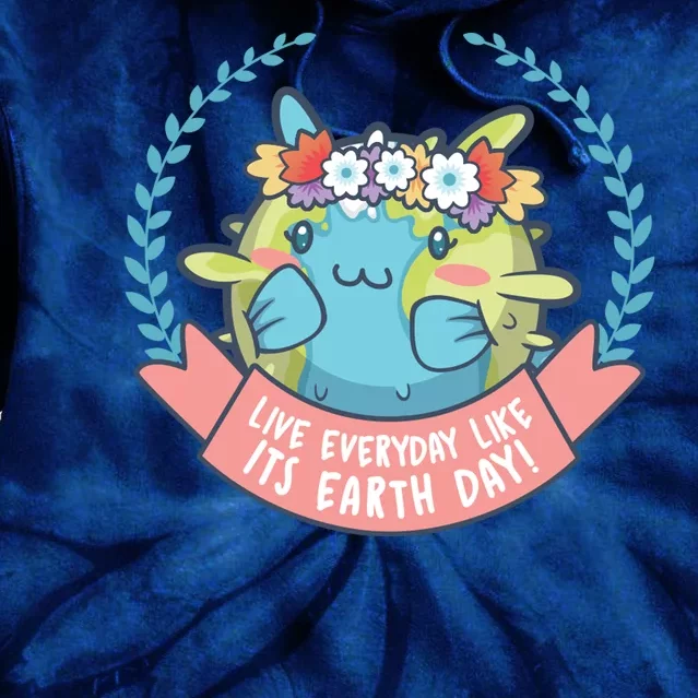 Live Everyday Like It's Earth Day Cute Tie Dye Hoodie