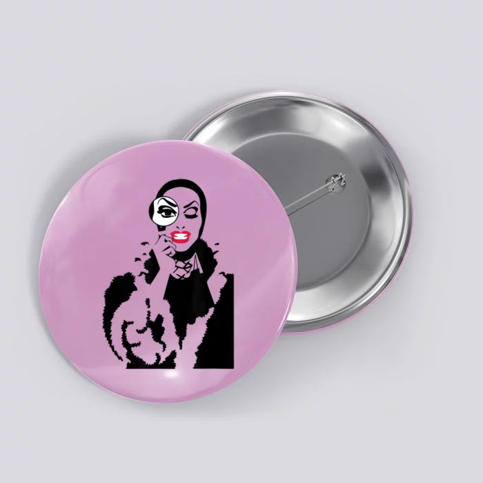 Little Edie Monsoon Drag Queen Race Graphic Button