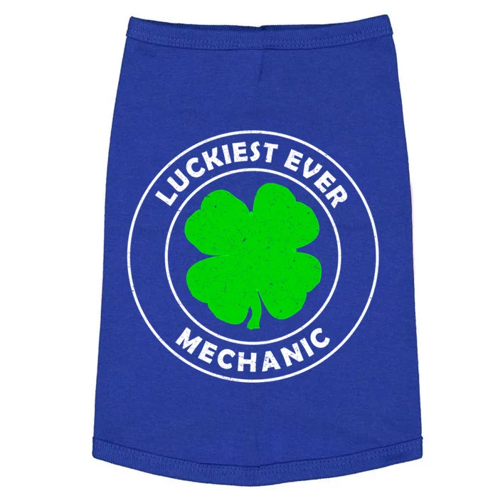 Luckiest Ever Mechanic Lucky St Patrick's Day Funny Gift Doggie Tank