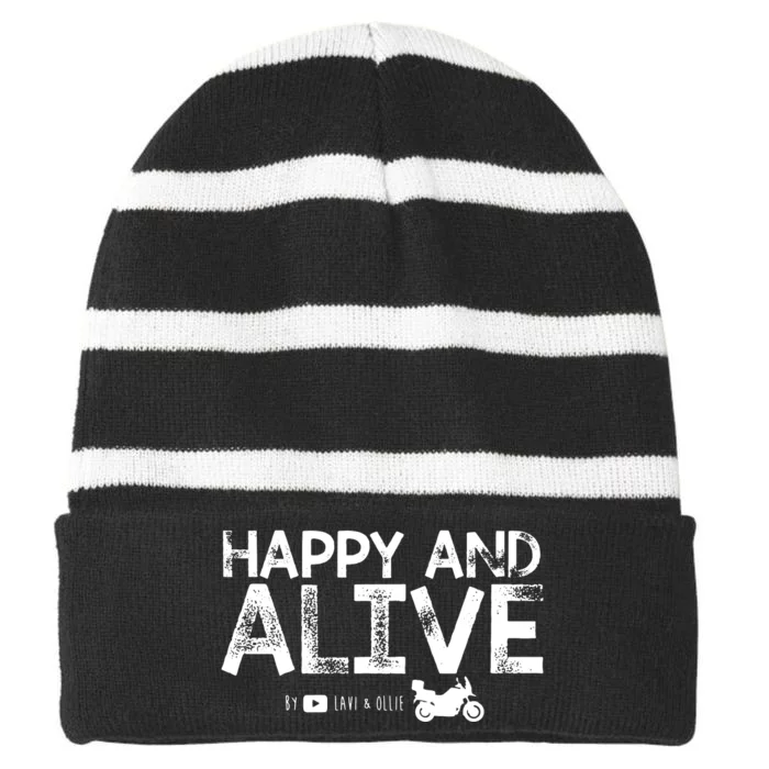 Limited Edition Motorcycle Adventure Striped Beanie with Solid Band