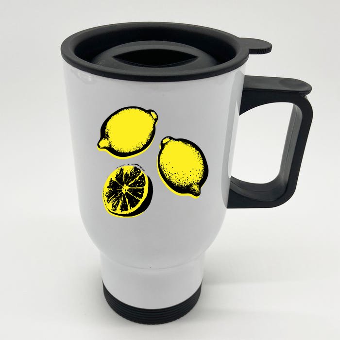 Lemon Front & Back Stainless Steel Travel Mug