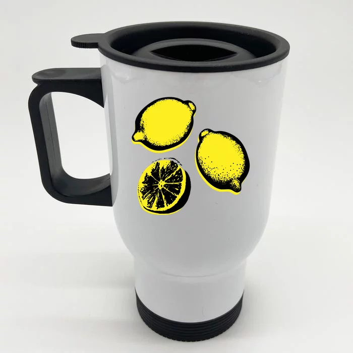 Lemon Front & Back Stainless Steel Travel Mug