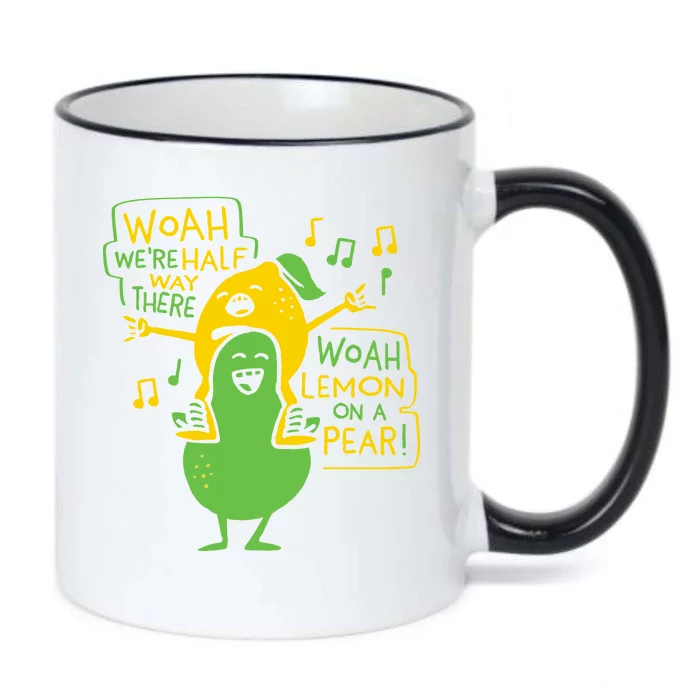 Lemon On A Pear Black Color Changing Mug