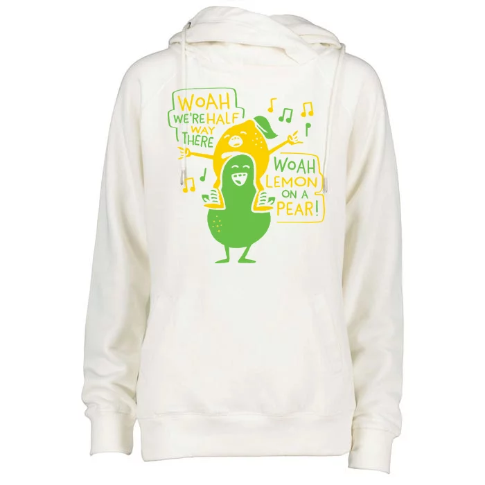 Lemon On A Pear Womens Funnel Neck Pullover Hood