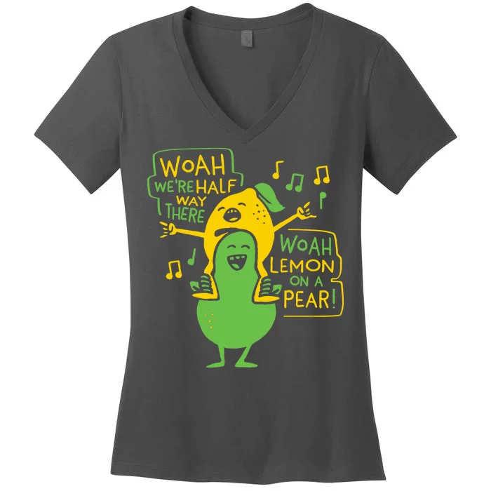 Lemon On A Pear Women's V-Neck T-Shirt