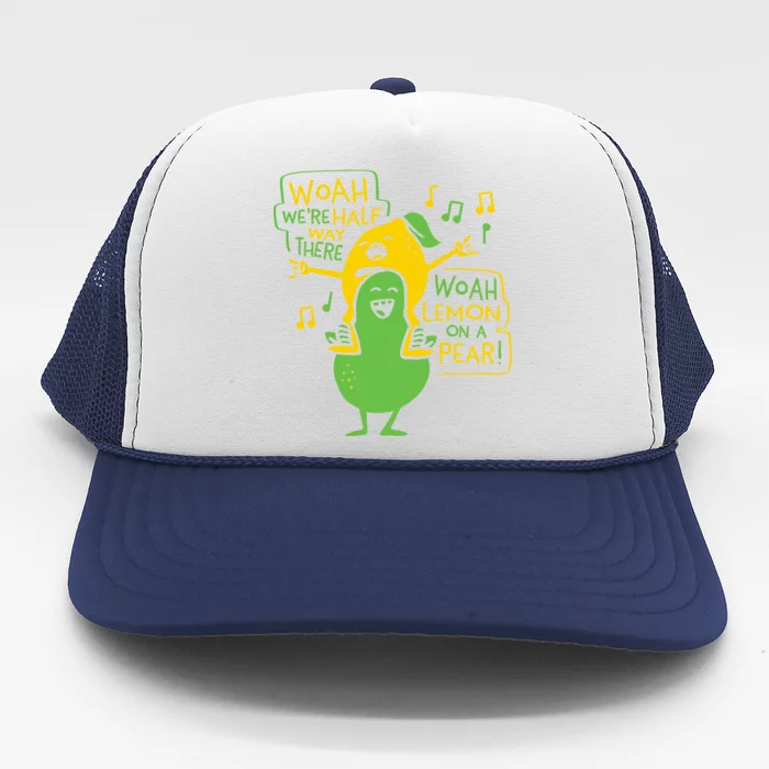 Lemon On A Pear Trucker Hat