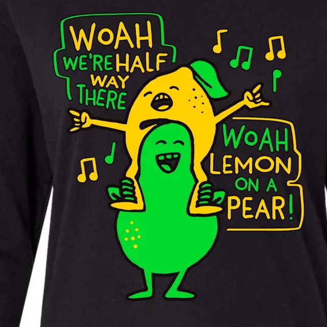 Lemon On A Pear Funny Meme Womens Cotton Relaxed Long Sleeve T-Shirt