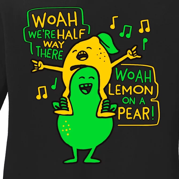 Lemon On A Pear Funny Meme Ladies Long Sleeve Shirt