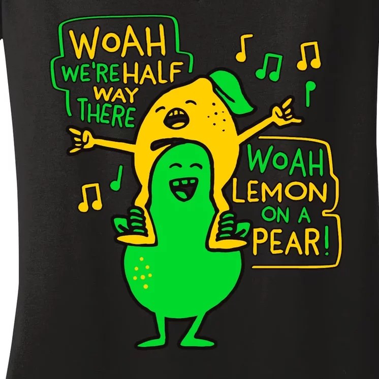 Lemon On A Pear Funny Meme Women's V-Neck T-Shirt