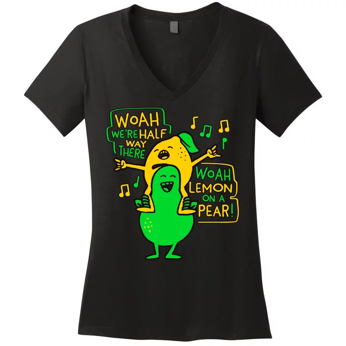 Lemon On A Pear Funny Meme Women's V-Neck T-Shirt